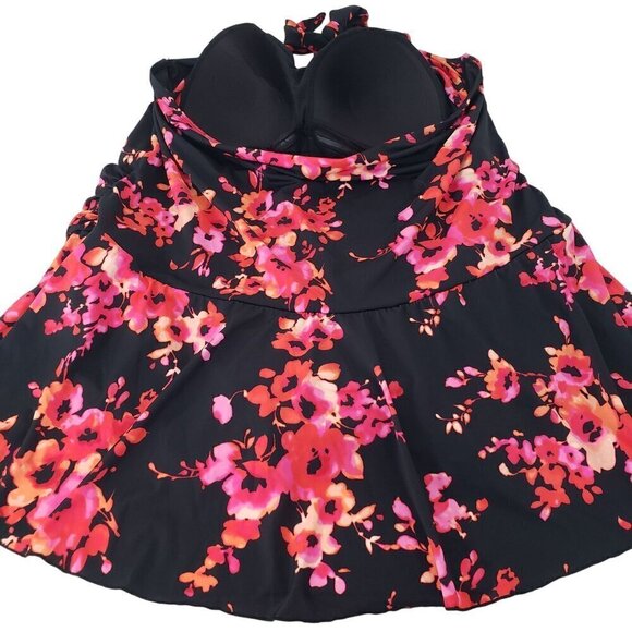 Swimsuits for All Floral Halter Swim Dress Nylon Stretch Womens Size 34 - Picture 7 of 10